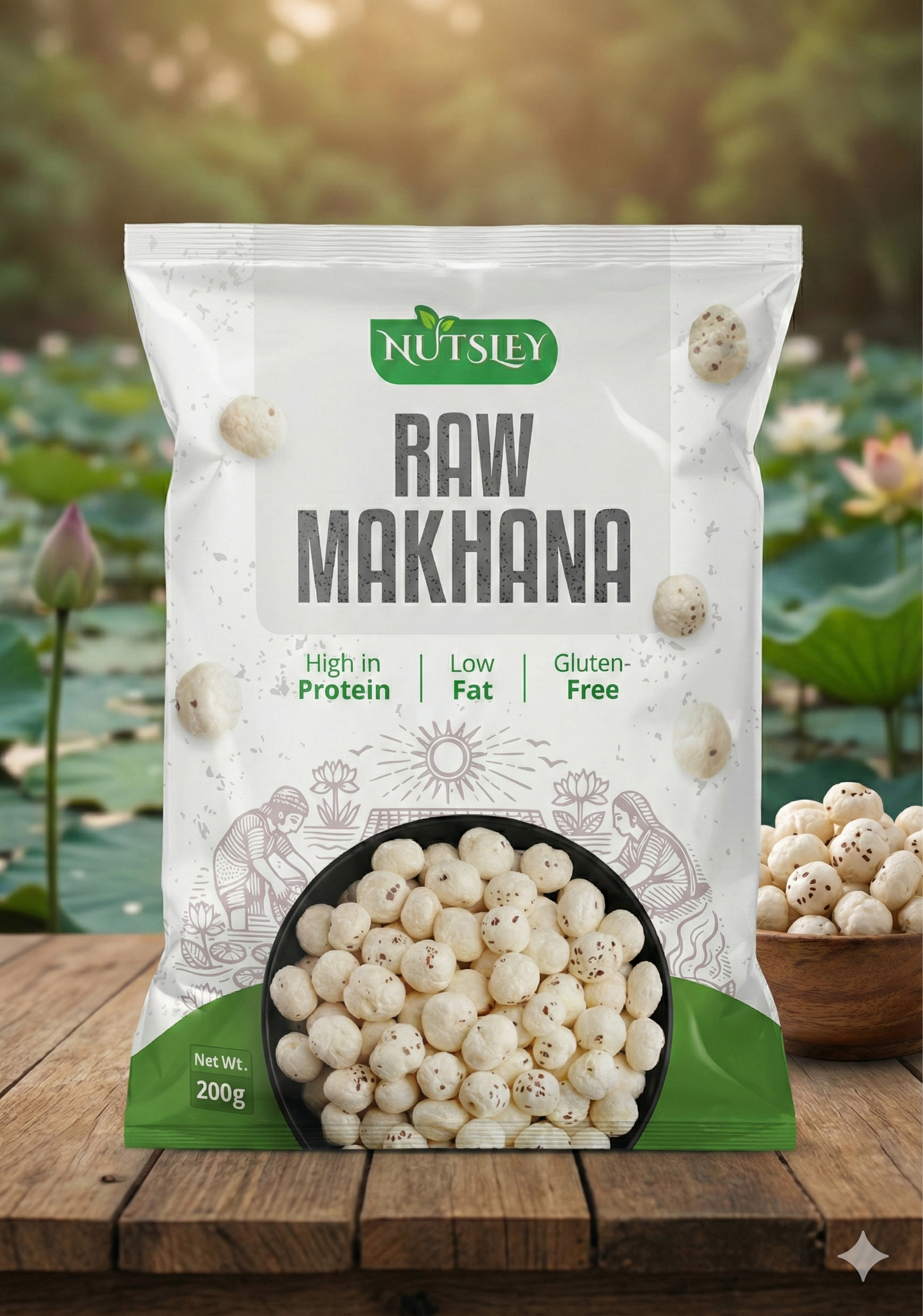 Nutsley Raw Natural Makhana Fox Nuts 200g