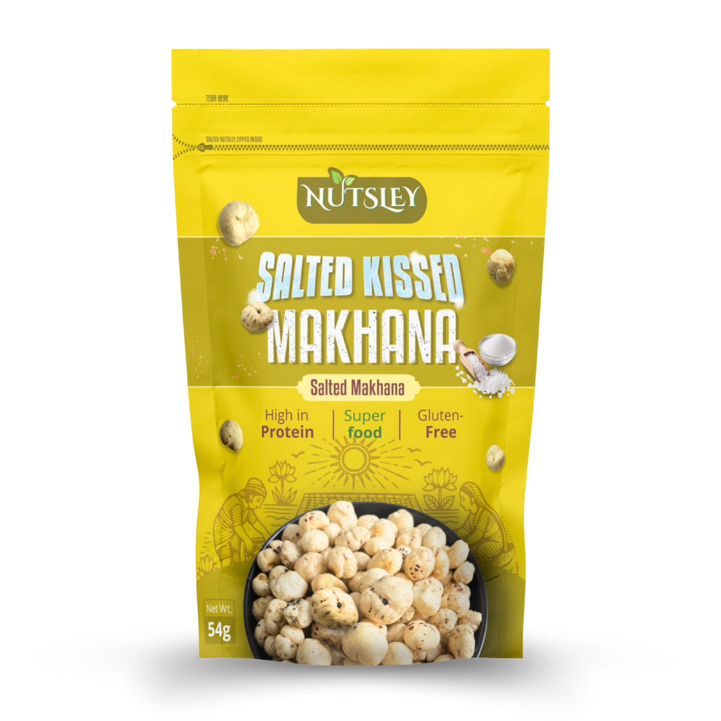 Nutsley Salted Kissed Roasted Makhana 54g Pack