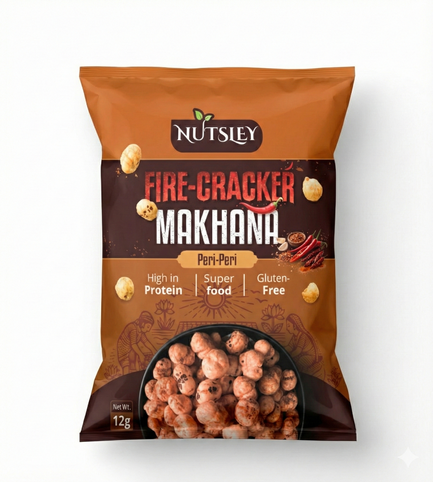 Nutsley Peri-Peri Roasted Fox Nuts Snack 12g