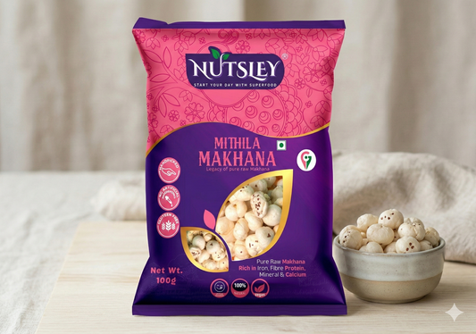 Nutsley Mithila Premium Raw Makhana Fox Nuts 100g