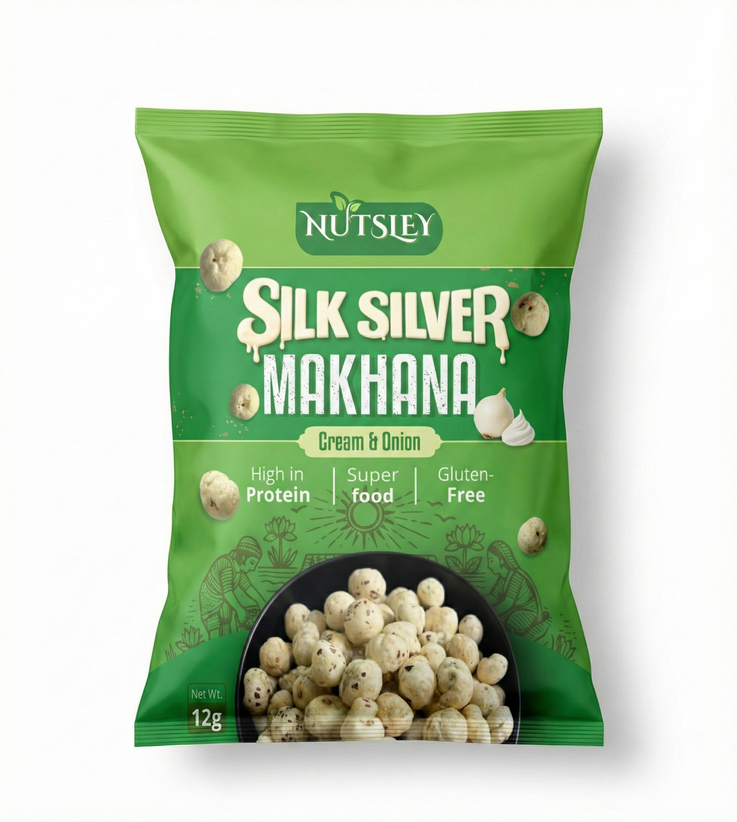 Nutsley Silk Silver Cream & Onion Makhana 12g